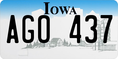IA license plate AGO437