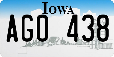 IA license plate AGO438