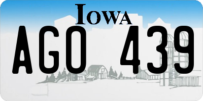 IA license plate AGO439