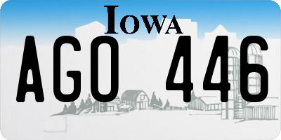 IA license plate AGO446
