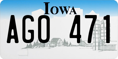 IA license plate AGO471