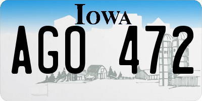IA license plate AGO472
