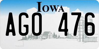 IA license plate AGO476