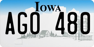 IA license plate AGO480