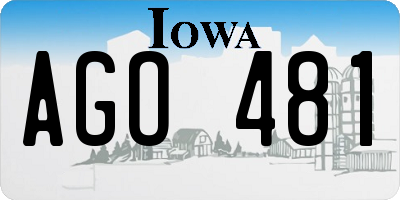 IA license plate AGO481