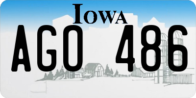 IA license plate AGO486