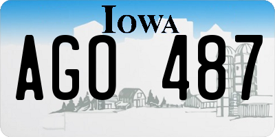 IA license plate AGO487