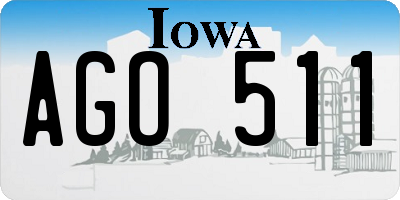 IA license plate AGO511