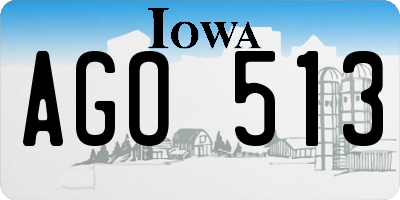 IA license plate AGO513