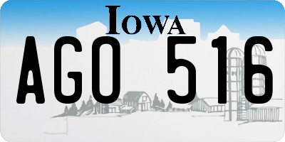 IA license plate AGO516