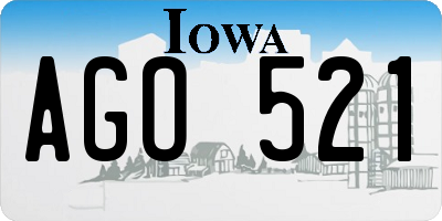 IA license plate AGO521