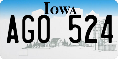 IA license plate AGO524