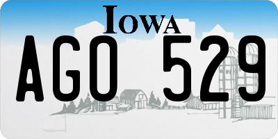 IA license plate AGO529