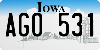 IA license plate AGO531