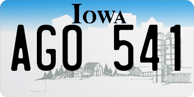 IA license plate AGO541