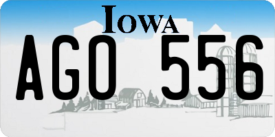IA license plate AGO556
