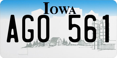 IA license plate AGO561