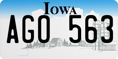 IA license plate AGO563