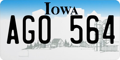 IA license plate AGO564