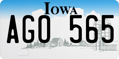IA license plate AGO565