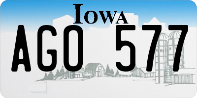 IA license plate AGO577