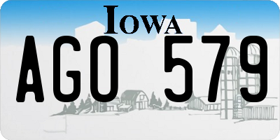 IA license plate AGO579