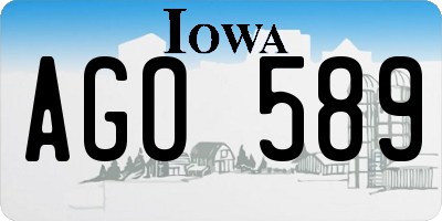 IA license plate AGO589