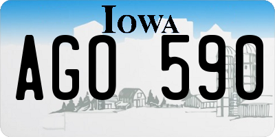 IA license plate AGO590