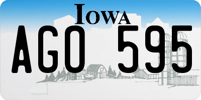 IA license plate AGO595