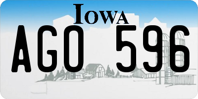 IA license plate AGO596