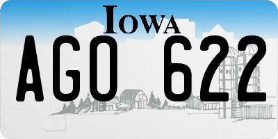 IA license plate AGO622