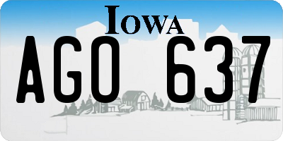 IA license plate AGO637