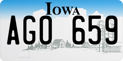 IA license plate AGO659