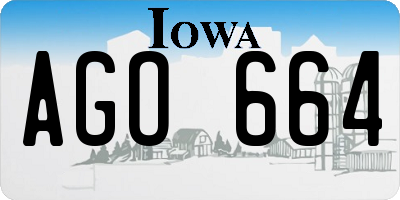 IA license plate AGO664