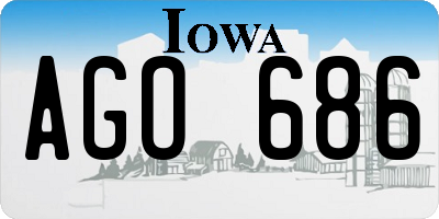 IA license plate AGO686