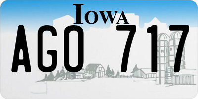 IA license plate AGO717
