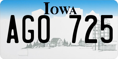IA license plate AGO725