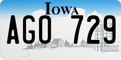 IA license plate AGO729