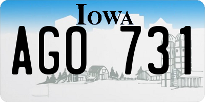 IA license plate AGO731