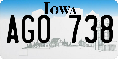 IA license plate AGO738