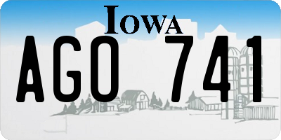 IA license plate AGO741