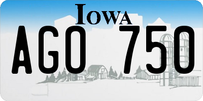 IA license plate AGO750