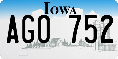 IA license plate AGO752