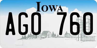 IA license plate AGO760