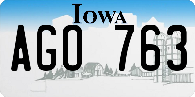 IA license plate AGO763