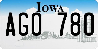 IA license plate AGO780