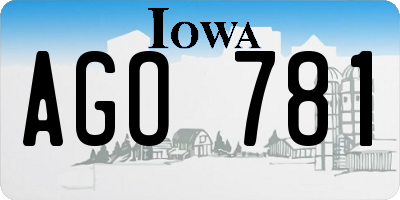 IA license plate AGO781