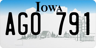 IA license plate AGO791