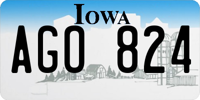 IA license plate AGO824