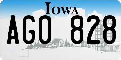 IA license plate AGO828